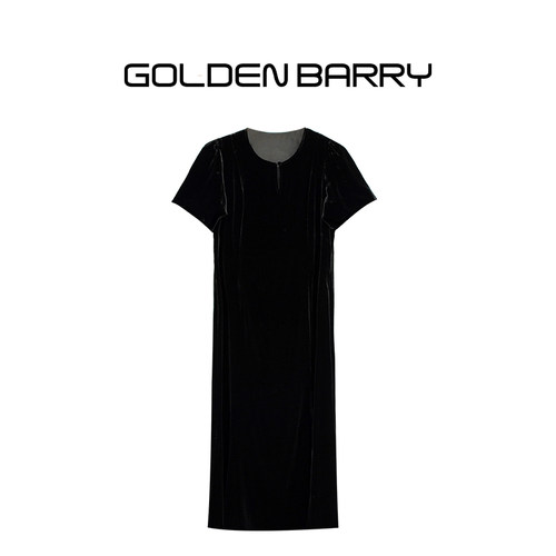 GOLDENBARRY气质丝绒连衣裙