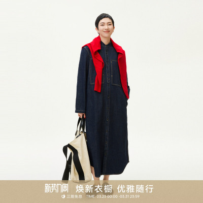 复古俏皮经典棉质牛仔连衣裙女装