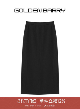 GOLDEN BARRY26早春气质显瘦百搭直筒100棉H型针织半身裙女310240