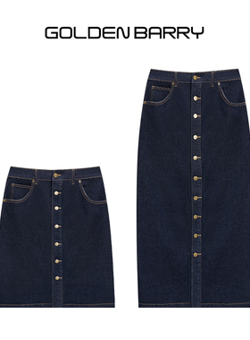 GOLDEN BARRY金和百瑞25夏单排纽扣牛仔半身裙女315088/315087