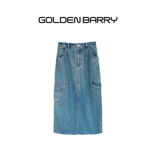 GOLDEN 風(fēng)牛仔半裙315077 BARRY金和百瑞2024夏秋休閑大口袋工裝