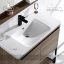 陶瓷薄边柜盆半嵌入式 台盆浴室薄边盆定制 洗手洗脸盆一体成型式