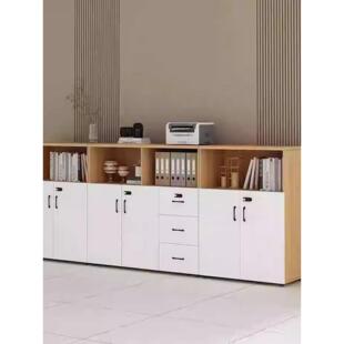 文件柜办公室矮柜储物柜木质带锁隔断柜落地收纳杂物柜抽屉办公柜