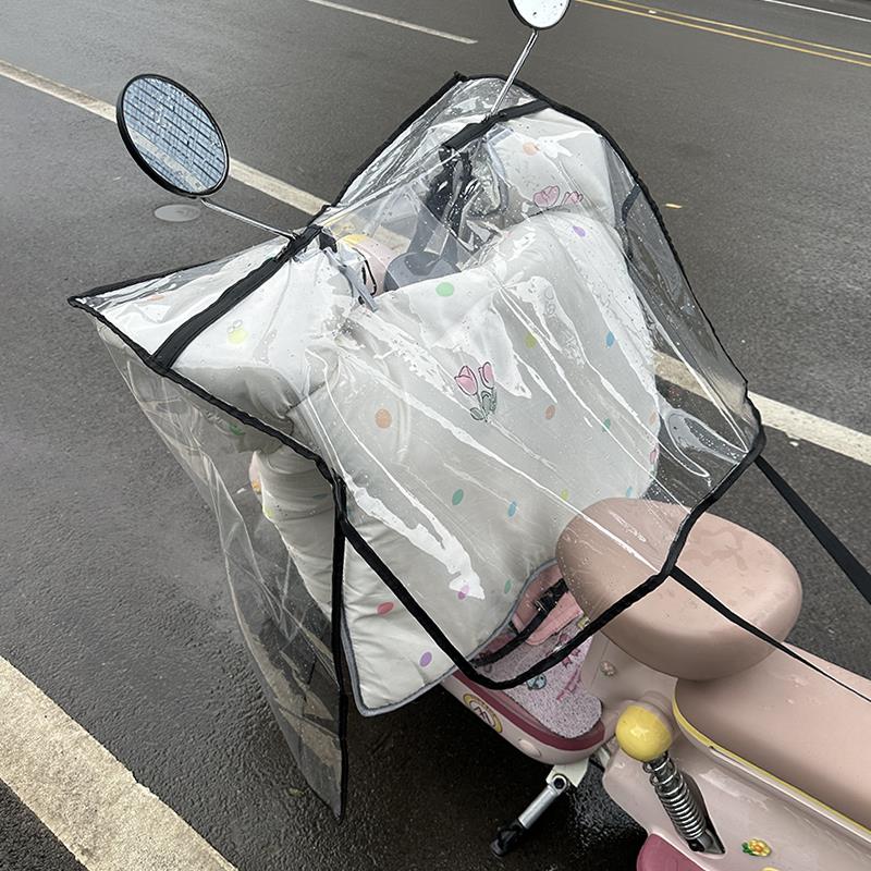 电动车挡风被遮雨罩防尘遮雨板加厚加宽电动车机车车罩透明防水
