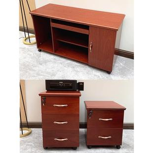 副台柜矮柜办公室文件柜桌下抽屉活动柜子木储物保险柜打印机边柜
