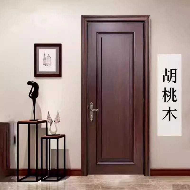 包安装定制胡桃木原木门环保纯实木门室内门套装烤漆卧室门木蜡油