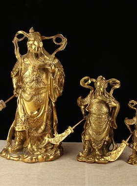 速发铜武圣关件像摆公武财神关二爷客 办公室工艺品摆件厅铜关公