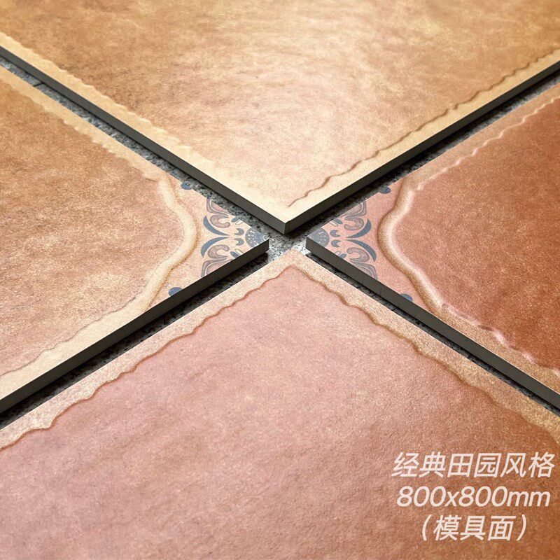 速发美式田园风仿古砖800x800地面砖客厅台民宿卧室防滑瓷砖角花