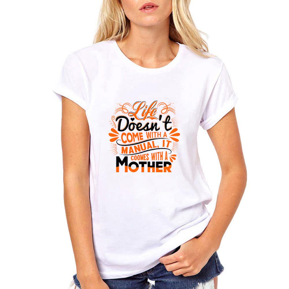 速发Text patter Wo T-shirt Short eeve O-e Sumr