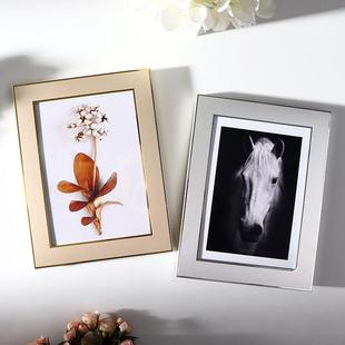 高档金属相框全家福摆台6寸7寸8寸10寸Aa4轻奢铝合金刻字相簿照片