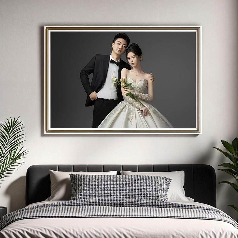 婚纱照大相框挂墙照相馆结婚照片打印加洗卧室床头放大全家福定制