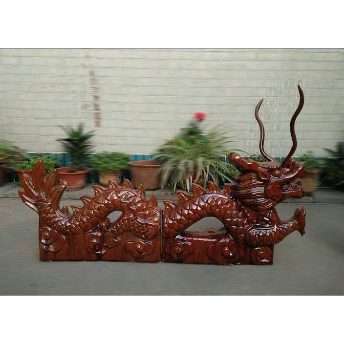 仿古琉璃瓦配件 中式建筑琉璃瓦 二龙戏珠 古建琉璃瓦 双龙戏珠