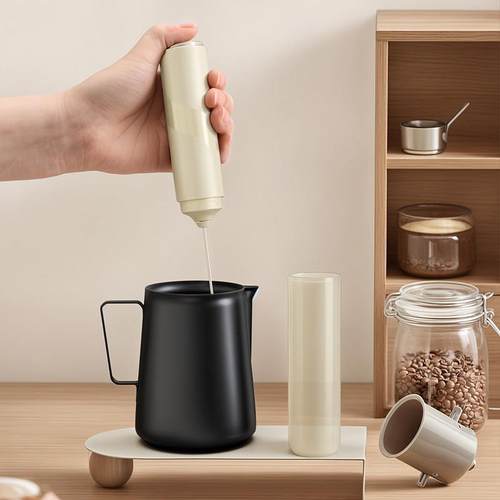 CLITON咖啡打泡器电动家用收纳牛奶搅拌器打发奶泡机手持打奶器