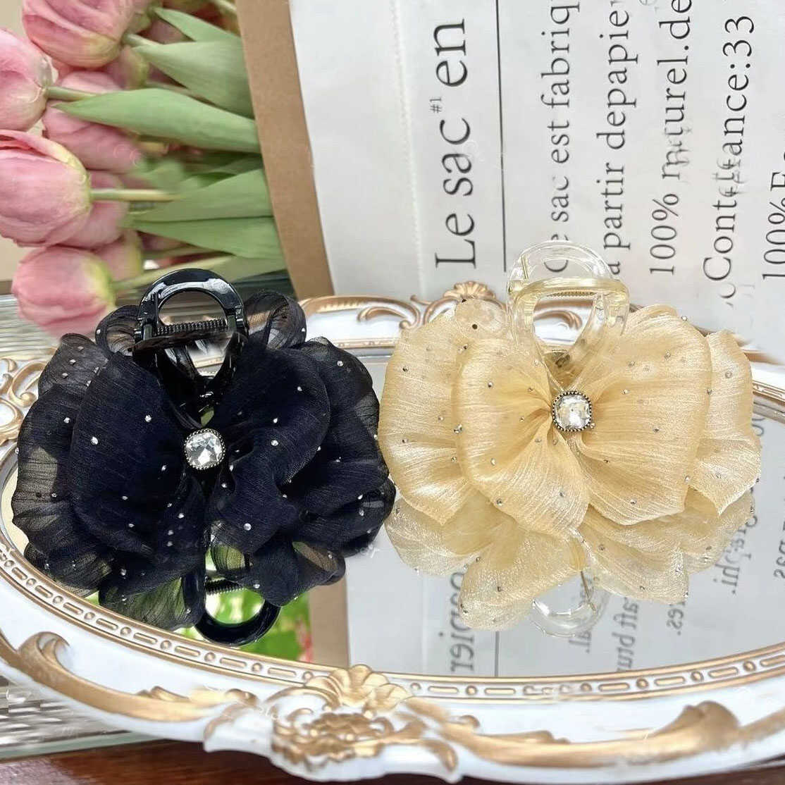 气质8cm泡泡盘发后脑勺鲨鱼夹