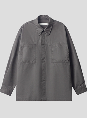 THE WONN匹马棉supima60支双股长袖衬衫全棉双口袋衬衫极简通勤款