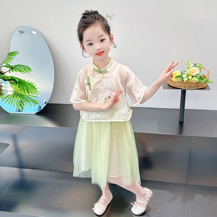 女童无袖 连衣裙2025洋气女孩小众甜美夏季 服饰夏天童装 精致夏装