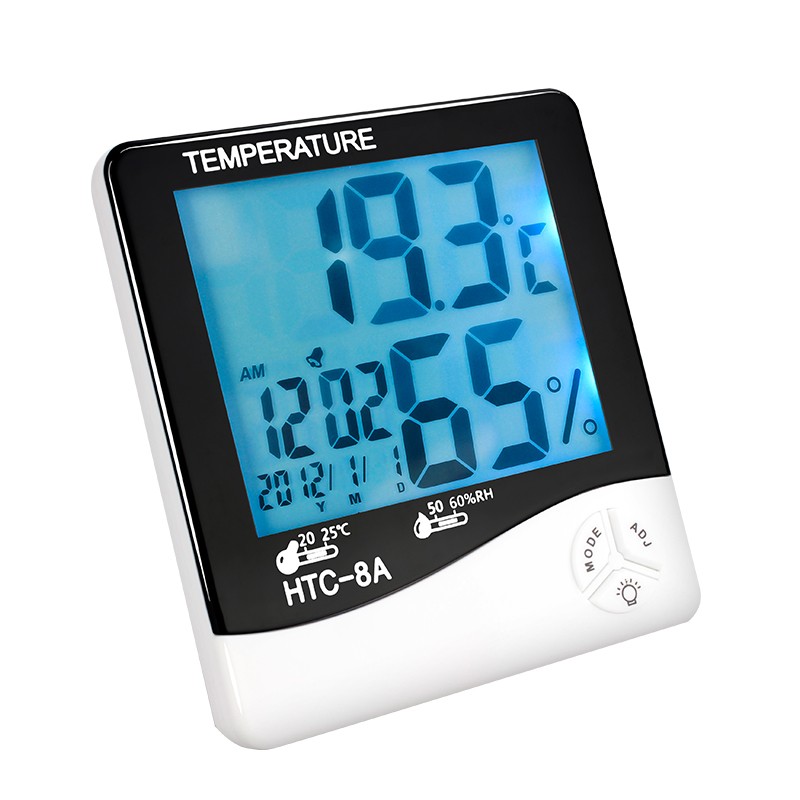 家用台式温度表带闹钟电子表数字干湿温度计室内高精度温湿度计