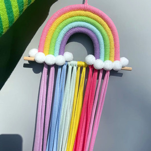 彩虹发夹收纳带壁挂式可爱女童宝宝发卡头饰夹子整理带发饰展示架