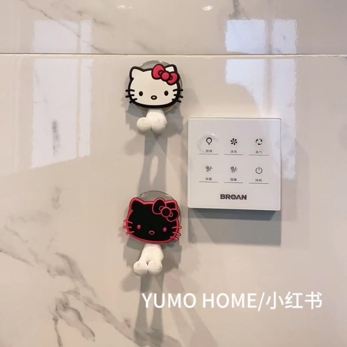 hellokitty挂钩浴室创意免打孔无痕吸盘粘钩卡通立体壁挂式收纳架