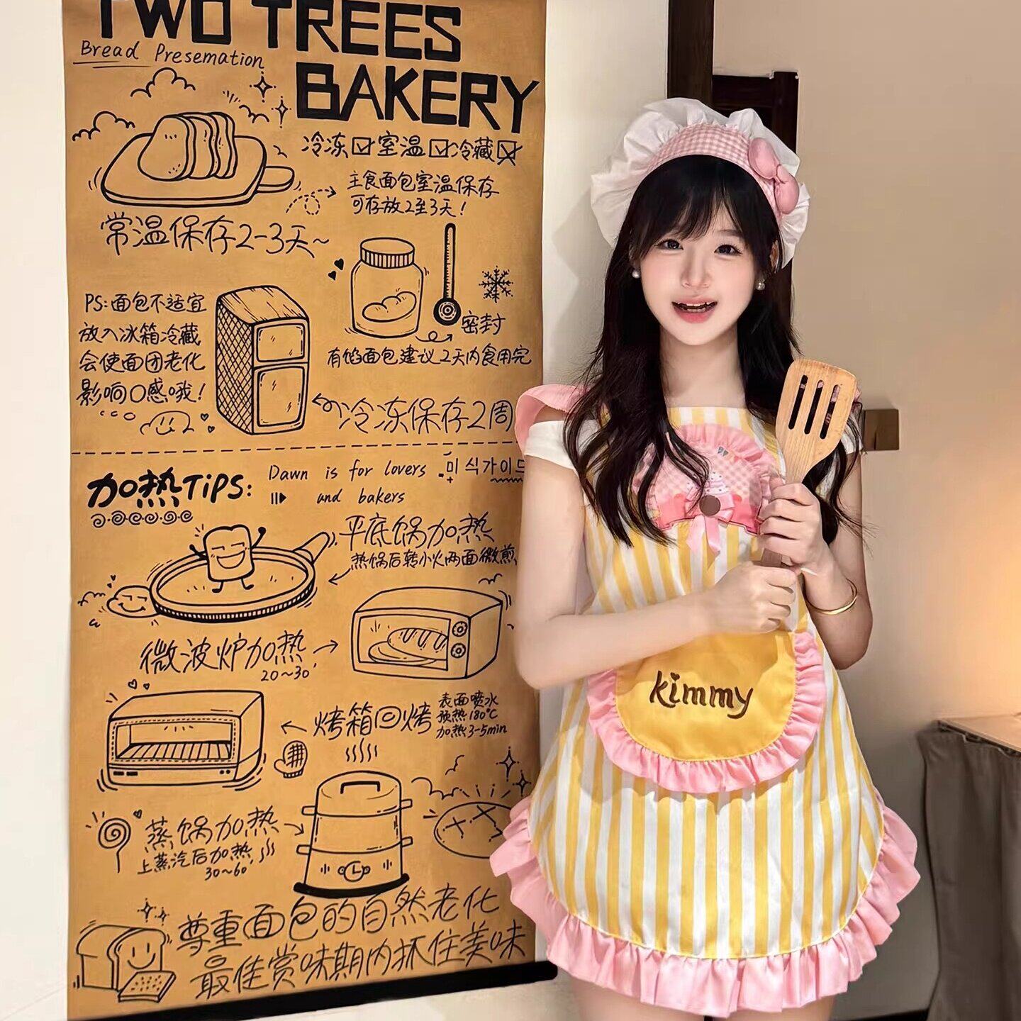 【料理鼠王】甜美小厨娘围裙高级感年轻款女生厨房家用2026新款