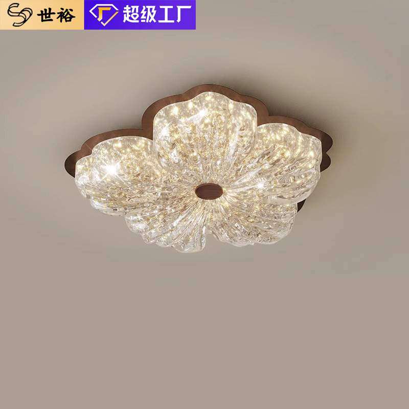 法式中古风卧室吸顶灯金箔花朵轻奢高级感护眼入户玄关主卧房间灯,3C数码配件,USB灯,淘宝优惠券,粉丝福利购,淘宝优惠卷