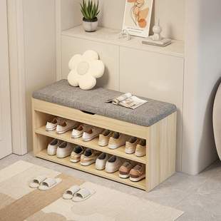 换鞋凳家用门口鞋架可坐入户鞋柜坐凳一体进门储物凳子实木穿鞋凳