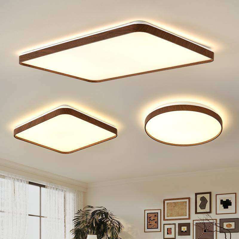 中古风客厅吸顶灯超薄大厅主灯复古胡桃木纹侘寂护眼卧室书房灯具,3C数码配件,USB灯,淘宝优惠券,粉丝福利购,淘宝优惠卷