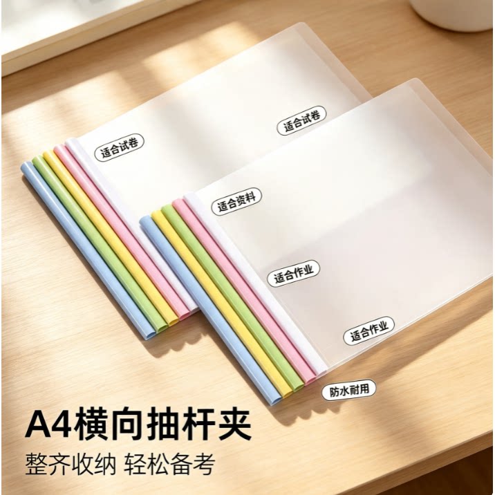 A4横式抽杆夹水滴型可爱