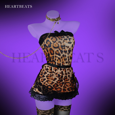 性感纯欲情趣豹纹睡裙