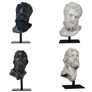 欧式做旧覆古希腊人物头像雕塑摆件样板间样品屋展示中心酒店玄关