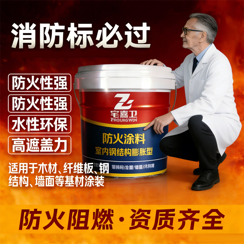 钢结构防火涂料电缆镀锌管阻燃膨胀型室内外墙面木板耐高温专用漆