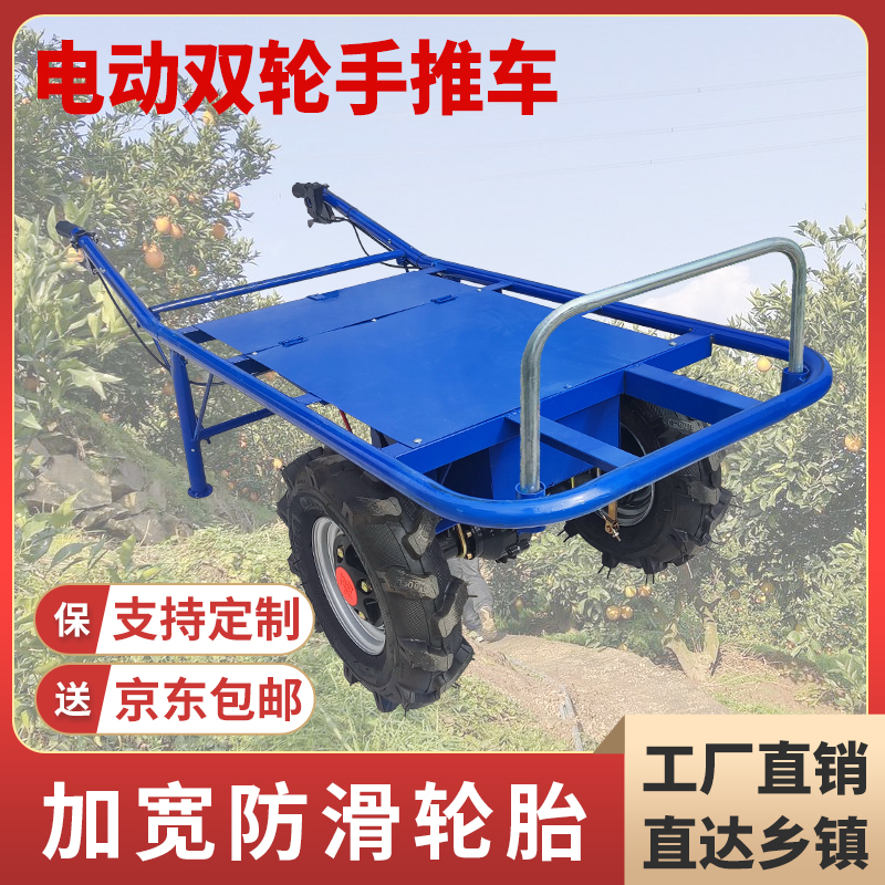 电动双轮鸡公车果园农用手推车运输车养殖三轮车工地爬坡两轮小推
