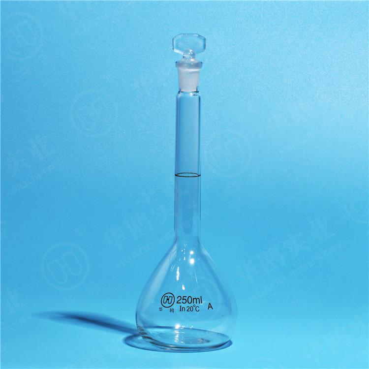 单标线a级容量瓶 华鸥刻线印线过检透明白量瓶优质实验室玻璃仪器