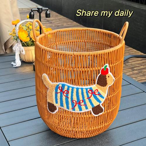 高颜值轻奢彷藤编脏衣篮家用脏衣篓酒店洗衣脏衣服收纳筐化妆室大