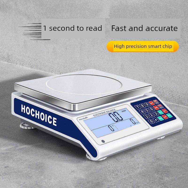 花潮电子秤0.1g高精度计数秤30kg公斤商用精准克秤精密电子称台秤