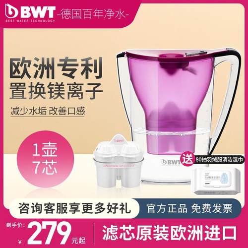 德国BWT原装进口净水壶家用过滤壶净水器镁离子滤芯过滤水壶套装