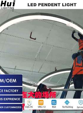 LED Ceiling Pendent Light圆环吊灯办公室大堂健身房环形吊灯