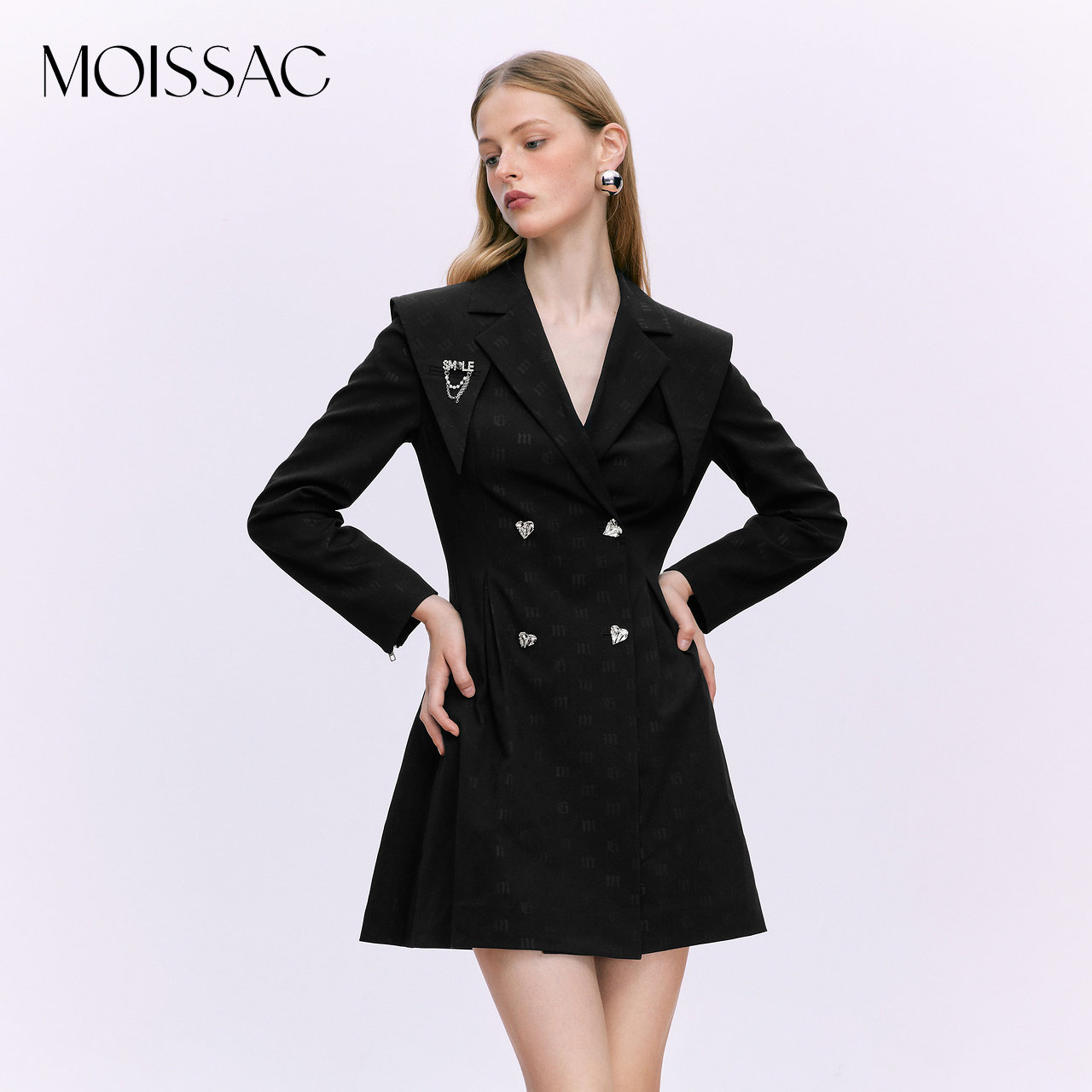 MOISSAC摩萨克秋法式学院通勤收腰复古高级酷飒西装连衣裙女,女装/女士精品,连衣裙,淘宝优惠券,粉丝福利购,淘宝优惠卷