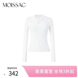 MOISSAC摩萨克奥莱春季 女 polo领修身 百搭紧身打底衫
