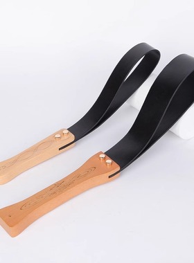 木柄皮拍皮鞭sp工具实木双层牛皮拍子鞭子小圈实践工具【XXSM】