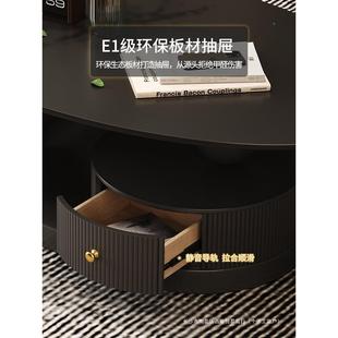 轻奢风现艺术代椭圆形茶几小户型客厅用组设计师创MQA意极简边家