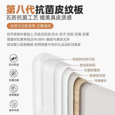 法式轻奢主卧床尾斗柜妆台一体现代简约奶油风梳妆台翻盖镜子可隐