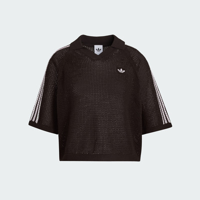 adidas阿迪达斯三叶草女子POLO衫运动韩版休闲针织短袖T恤KE0198