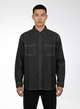 VANS范斯男子Chambray LS Woven运动休闲长袖衬衫VN000T6ABLK