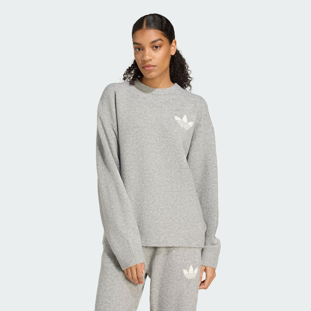 adidas阿迪达斯三叶草女子KNITTED SWEATER毛衣套头衫KF2341
