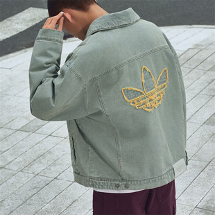 adidas阿迪达斯三叶草男子DENIM 运动休闲棉服牛仔外套KC2624 PAD