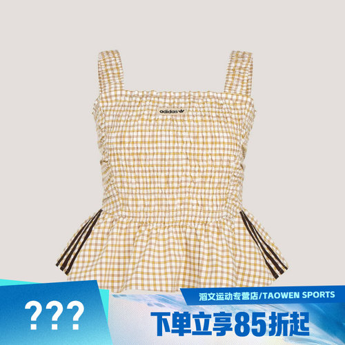 adidas阿迪达斯三叶草女子PLAID TANK W运动背心KX7036