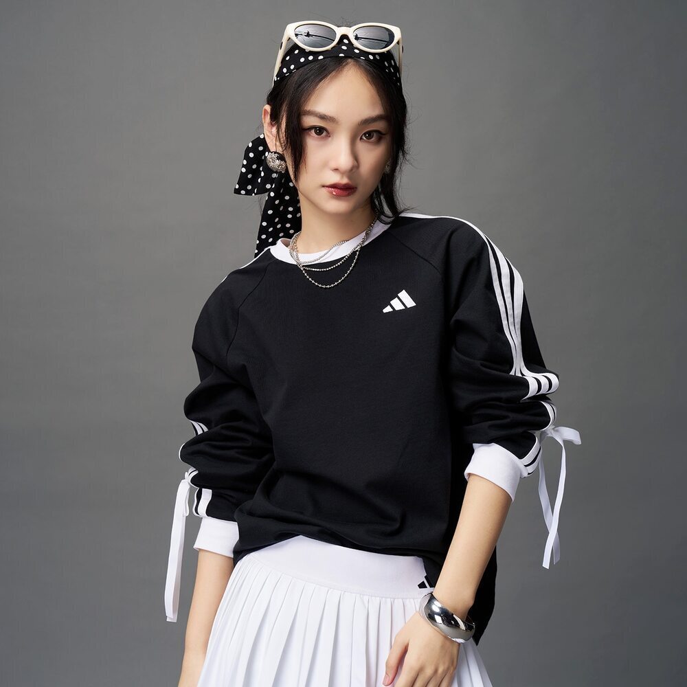 adidas阿迪达斯女子DANCE LS TEE2蝴蝶结运动休闲长袖T恤KG3858