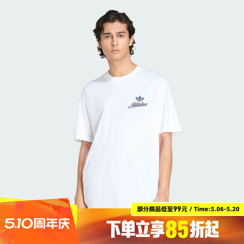 adidas阿迪达斯三叶草男子GFX T运动休闲短袖T恤KE2248