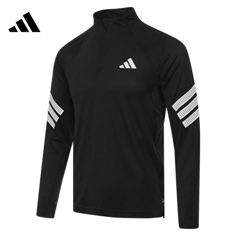 adidas阿迪达斯男子GYM+ 3S 1/4 ZIP运动休闲长袖T恤JW7567